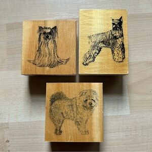 Lot of Dog Rubber Stamps Schnauzer Chow Chow Yorkshire Terrier